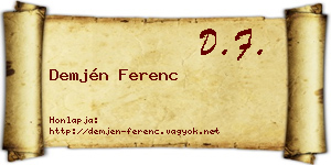 Demjén Ferenc névjegykártya