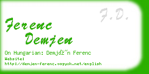 ferenc demjen business card